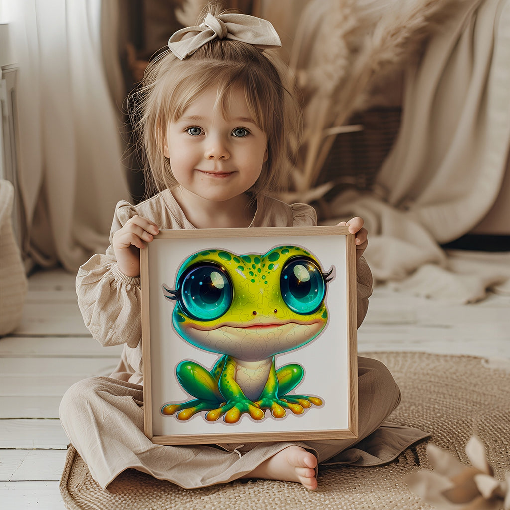 Puzzle Drewniane Premium dla dzieci Żabka 61 EL. Układanka PUZZLED