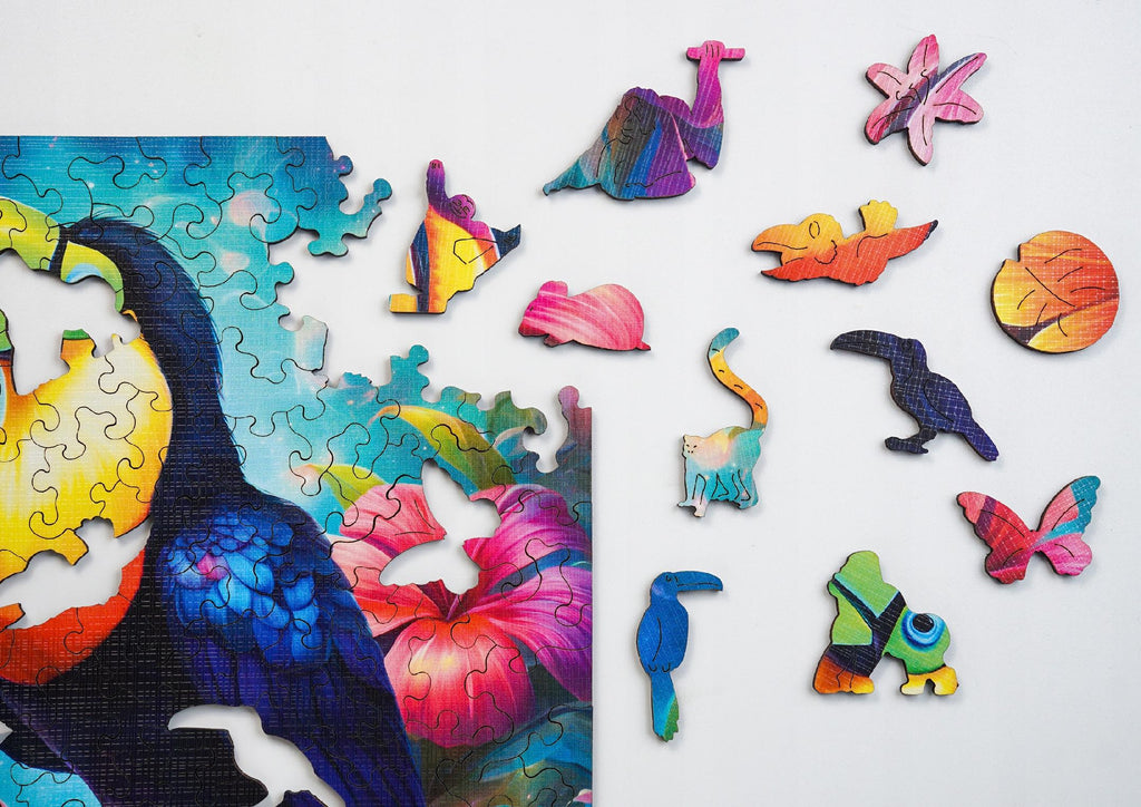 Puzzle drewniane PUZZLED Tropikalny Tukan 155 elementów dla dorosłych