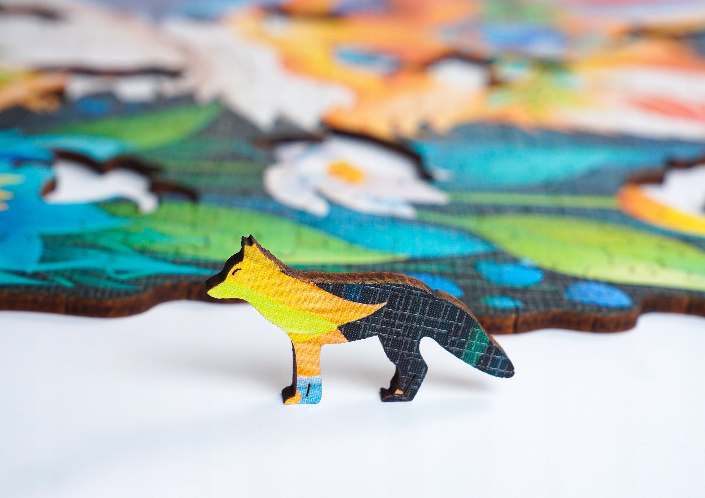 Puzzle drewniane PUZZLED Lisek 390 elementów – układanka po obrysie dla dorosłych