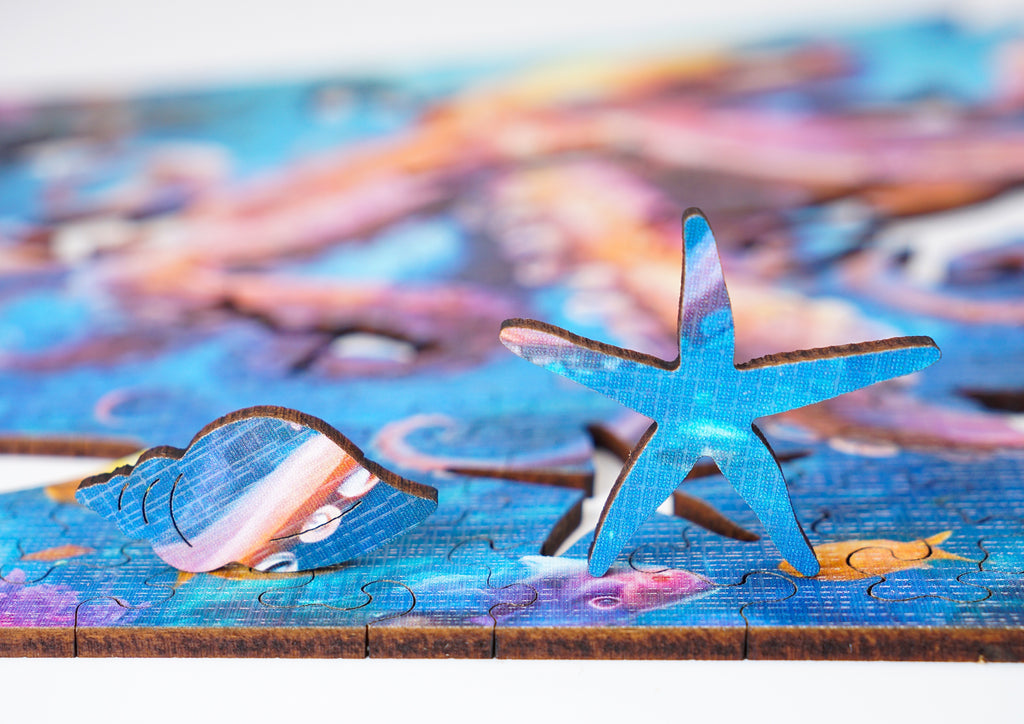 Puzzle drewniane PUZZLED Głębinowa Ośmiornica 155 elementów dla dorosłych