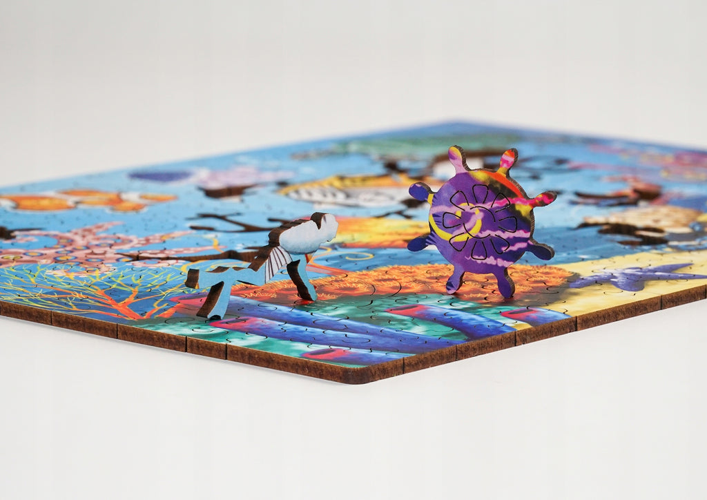 Drewniane puzzle A4 "Podwodny świat" 135el