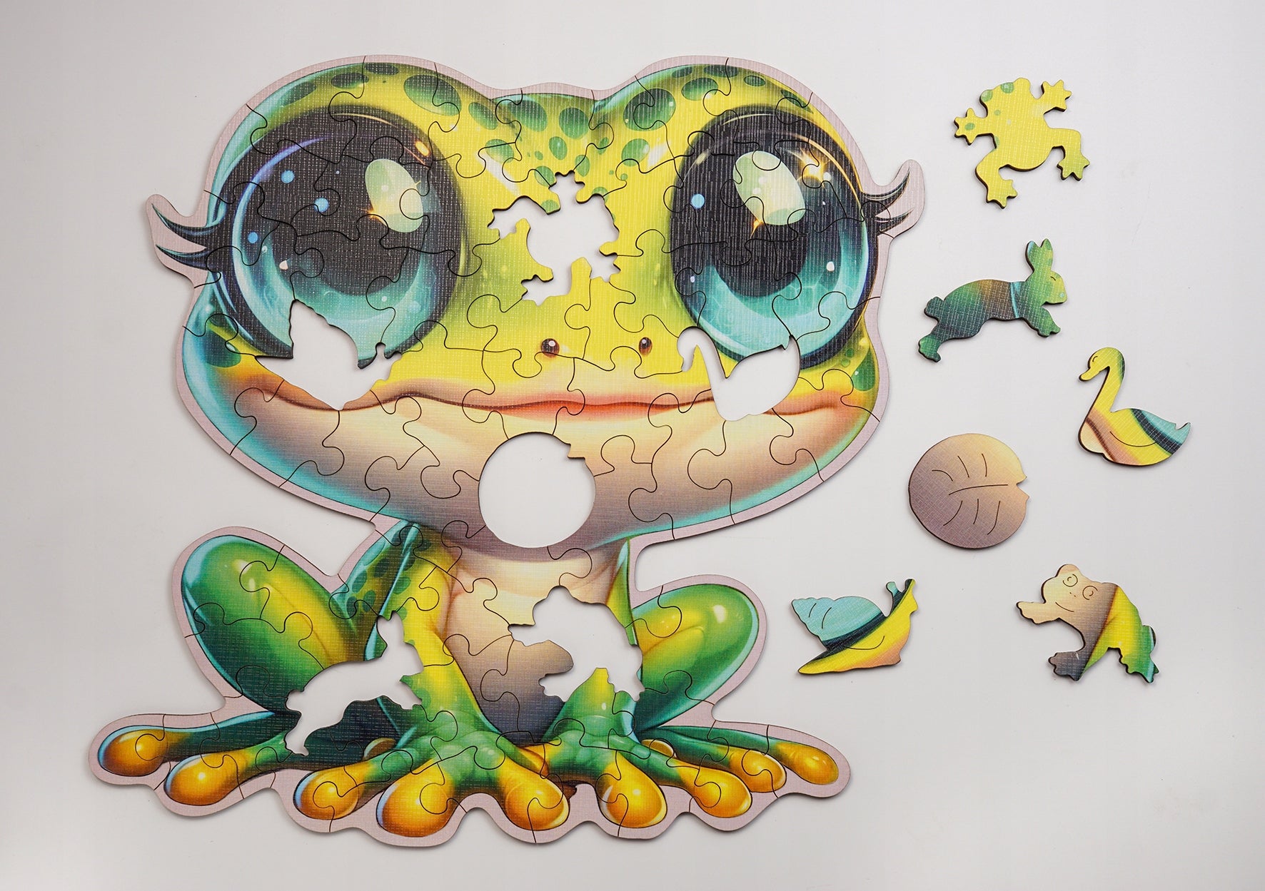 Puzzle Drewniane Premium dla dzieci Żabka 61 EL. Układanka PUZZLED