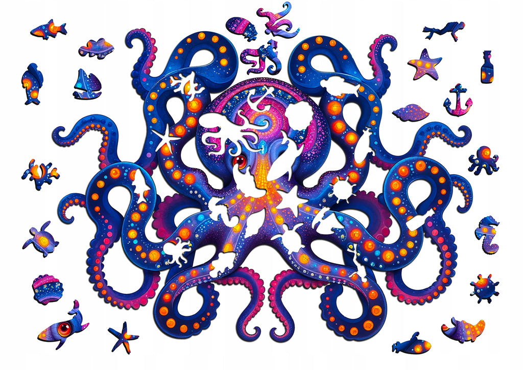 Puzzle Drewniane dla Dzieci Dorosłych PUZZLED Premium OŚMIORNICA 200 EL.