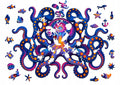 Puzzle Drewniane dla Dzieci Dorosłych PUZZLED Premium OŚMIORNICA 200 EL.