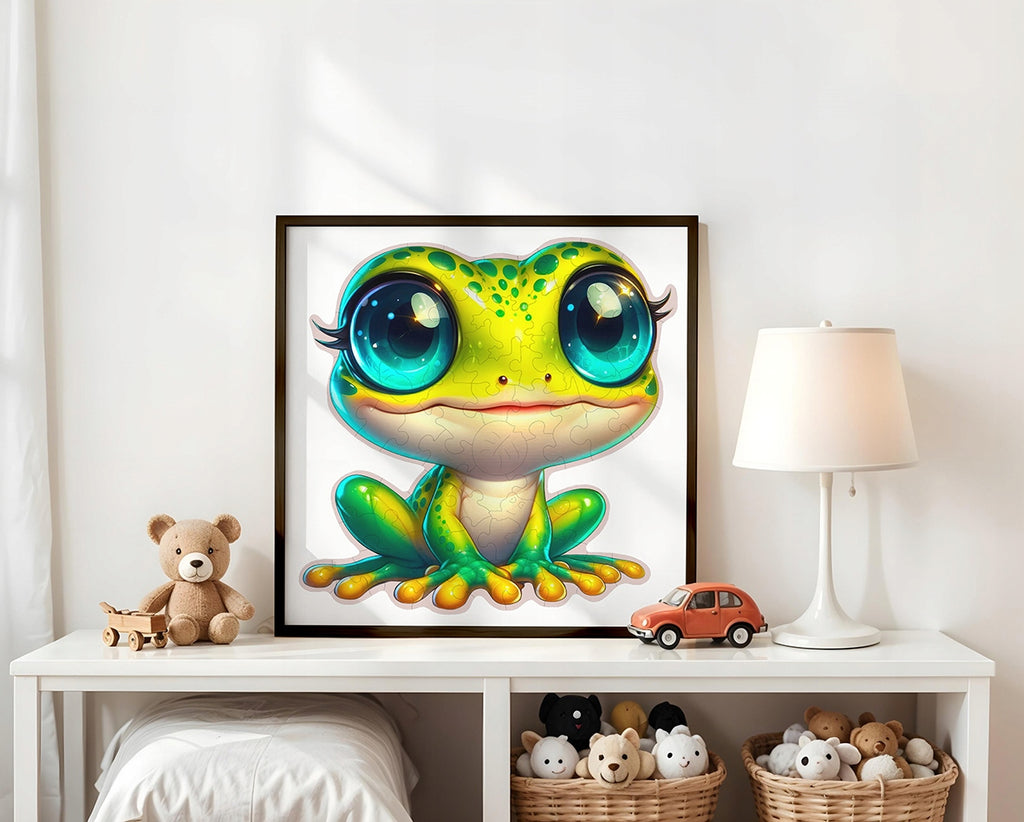 Puzzle Drewniane Premium dla dzieci Żabka 61 EL. Układanka PUZZLED