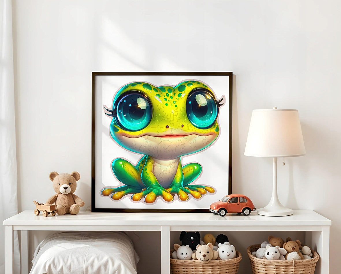 Puzzle Drewniane Premium dla dzieci Żabka 61 EL. Układanka PUZZLED