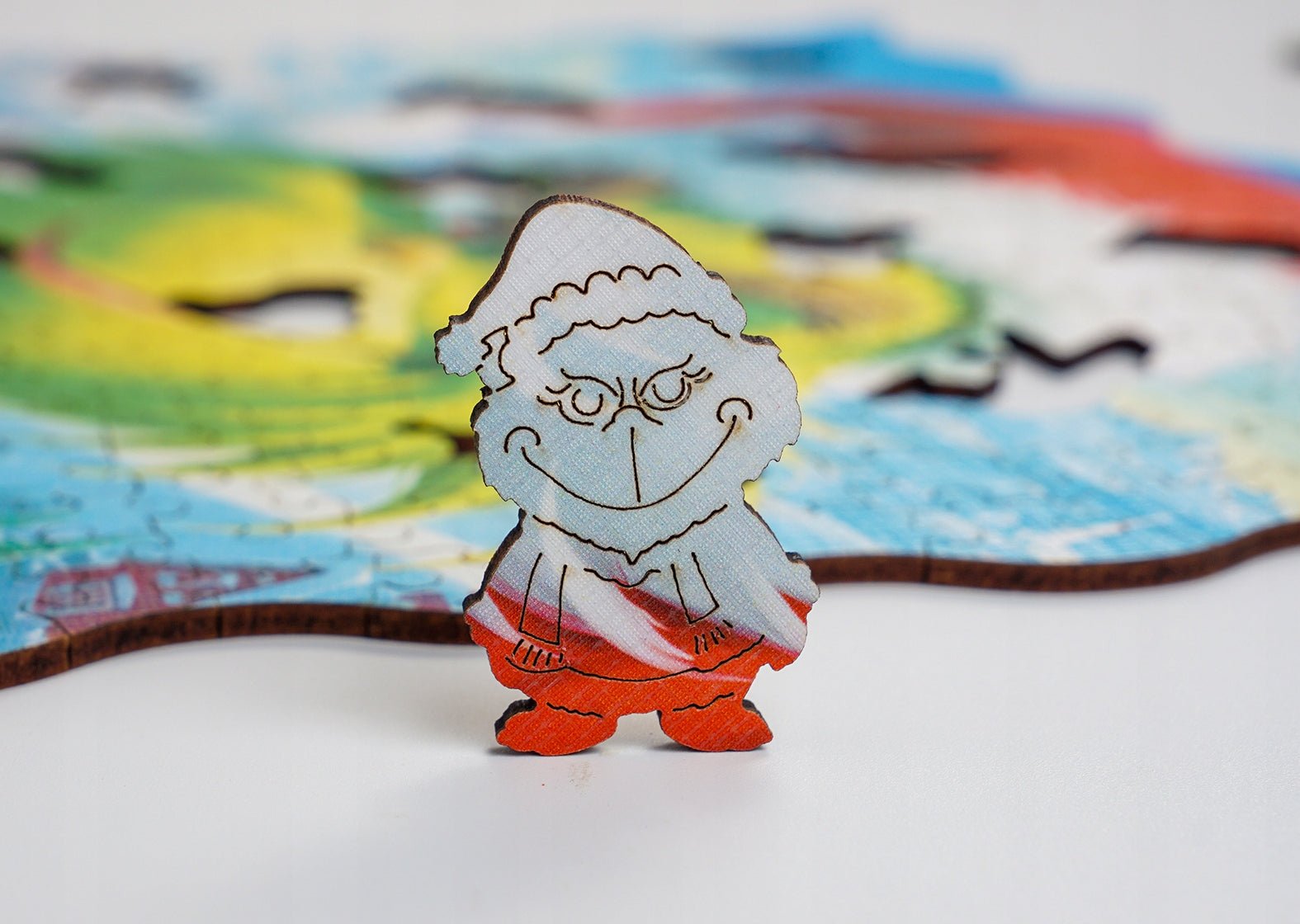Puzzle Drewniane Świąteczne Grinch 375 El. Puzzled - Laserowe Prezent 6+!