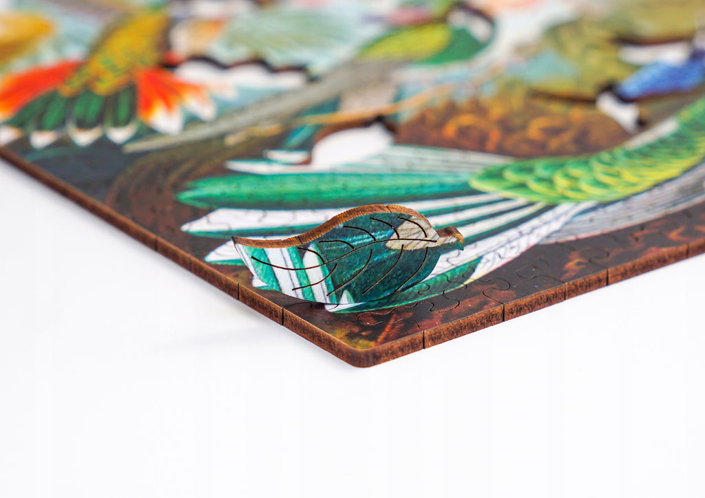 Puzzle Drewniane Kolibry Ernst Haeckel Układanka 385 Elementów A3