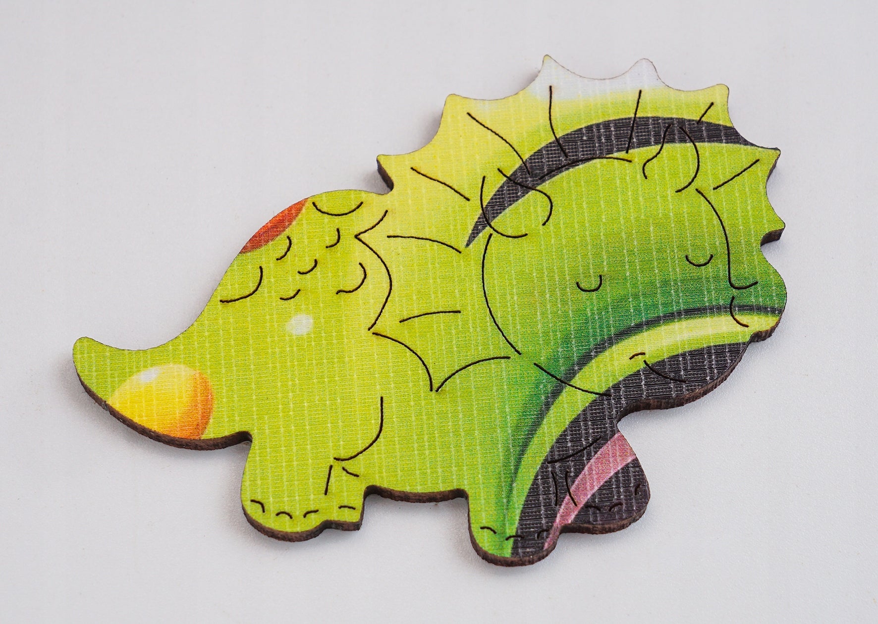 Puzzle Drewniane Premium dla Dzieci Wesoły Dinozaur 52 EL Układanka PUZZLED