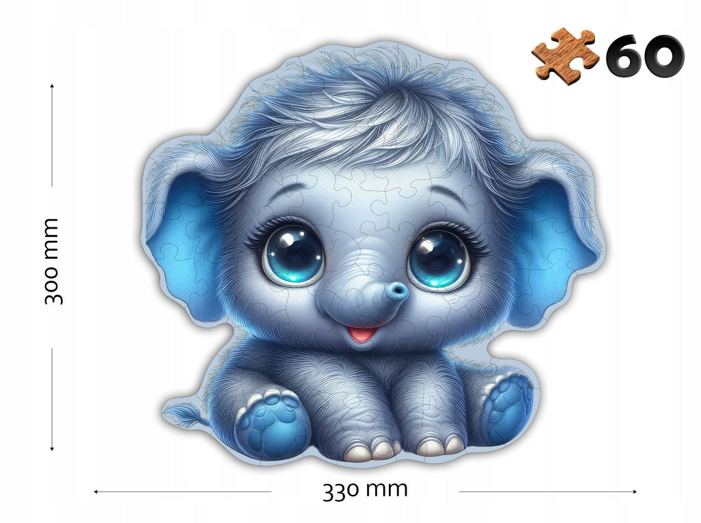 Puzzle Drewniane Premium dla dzieci Słonik 60 EL. Układanka PUZZLED