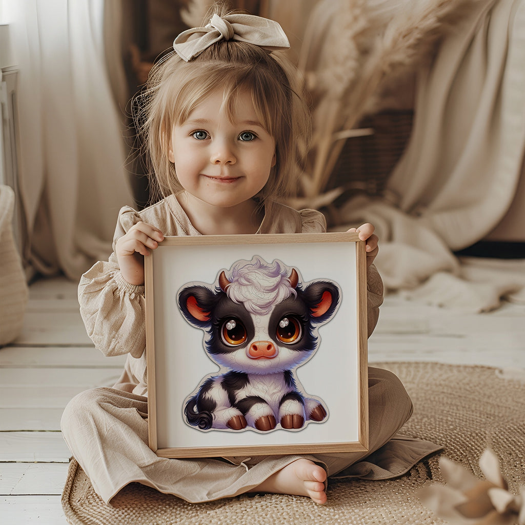 Puzzle Drewniane Premium dla dzieci Krówka 59 EL. Układanka PUZZLED