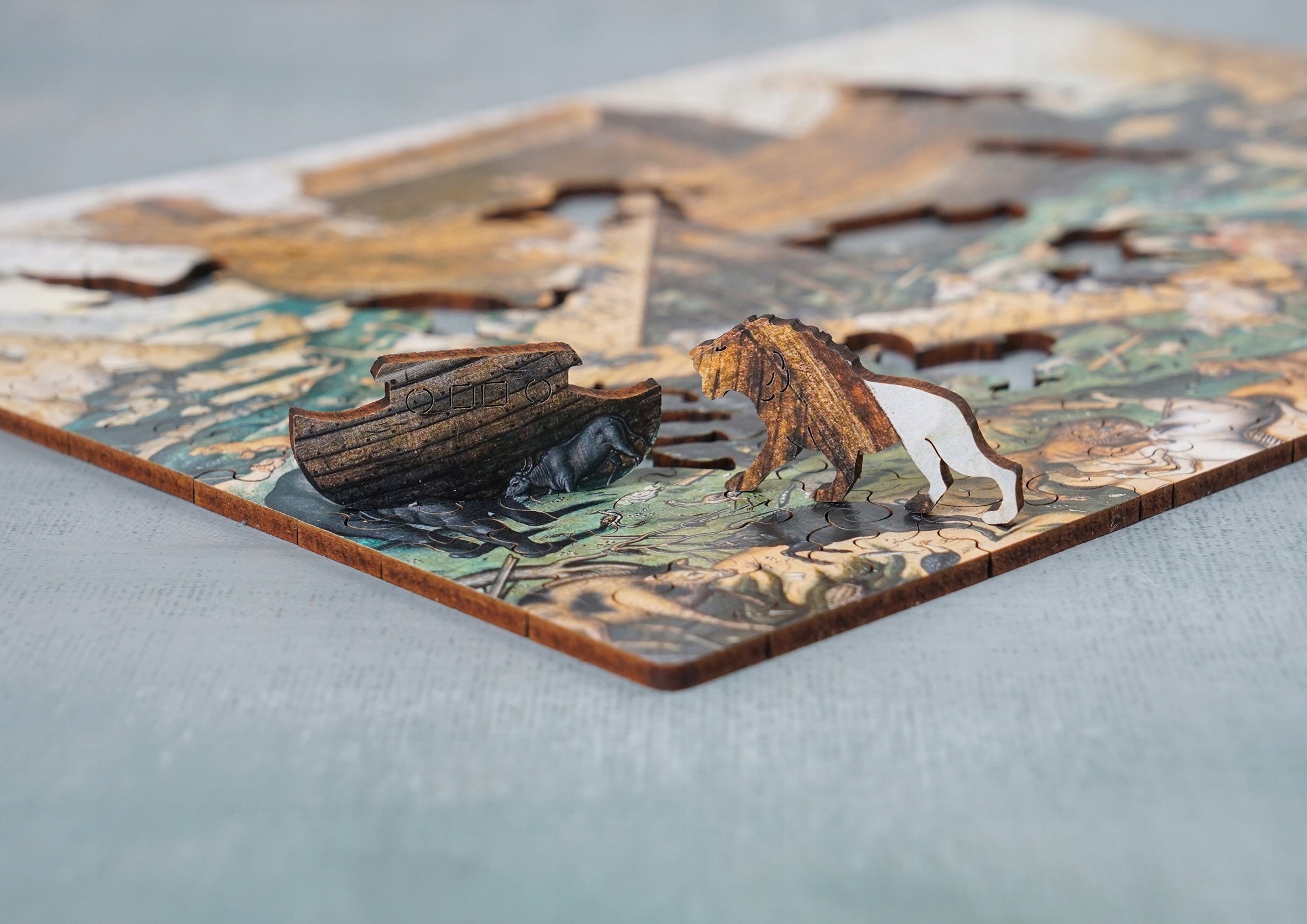 Drewniane puzzle A4 Arka Noego 135el.