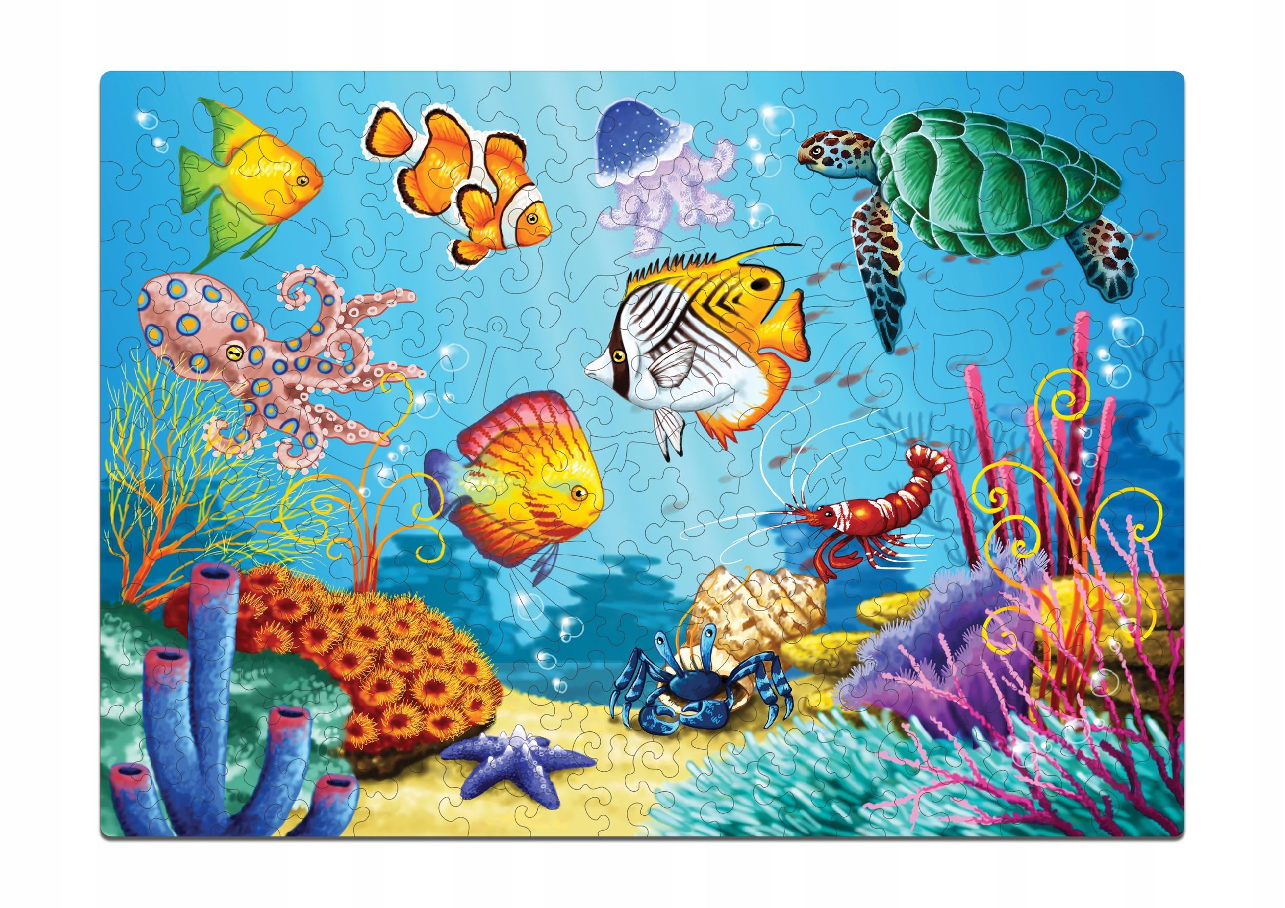 Drewniane puzzle A4 "Podwodny świat" 135el