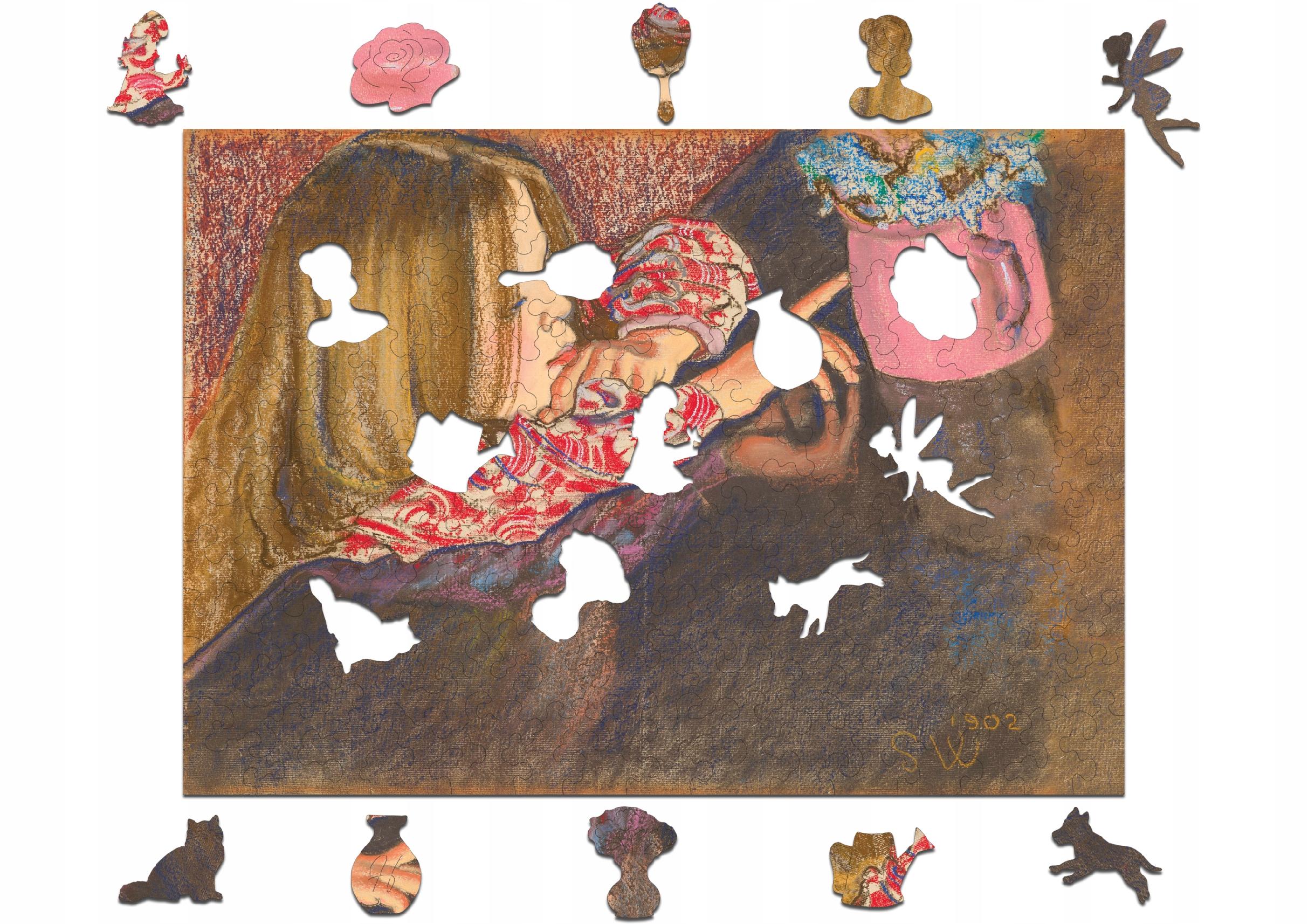 Drewniane puzzle A4 Wyspiański Helenka z wazonem