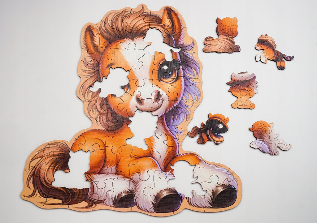 Puzzle Drewniane Premium dla dzieci Konik 49 EL. Układanka PUZZLED