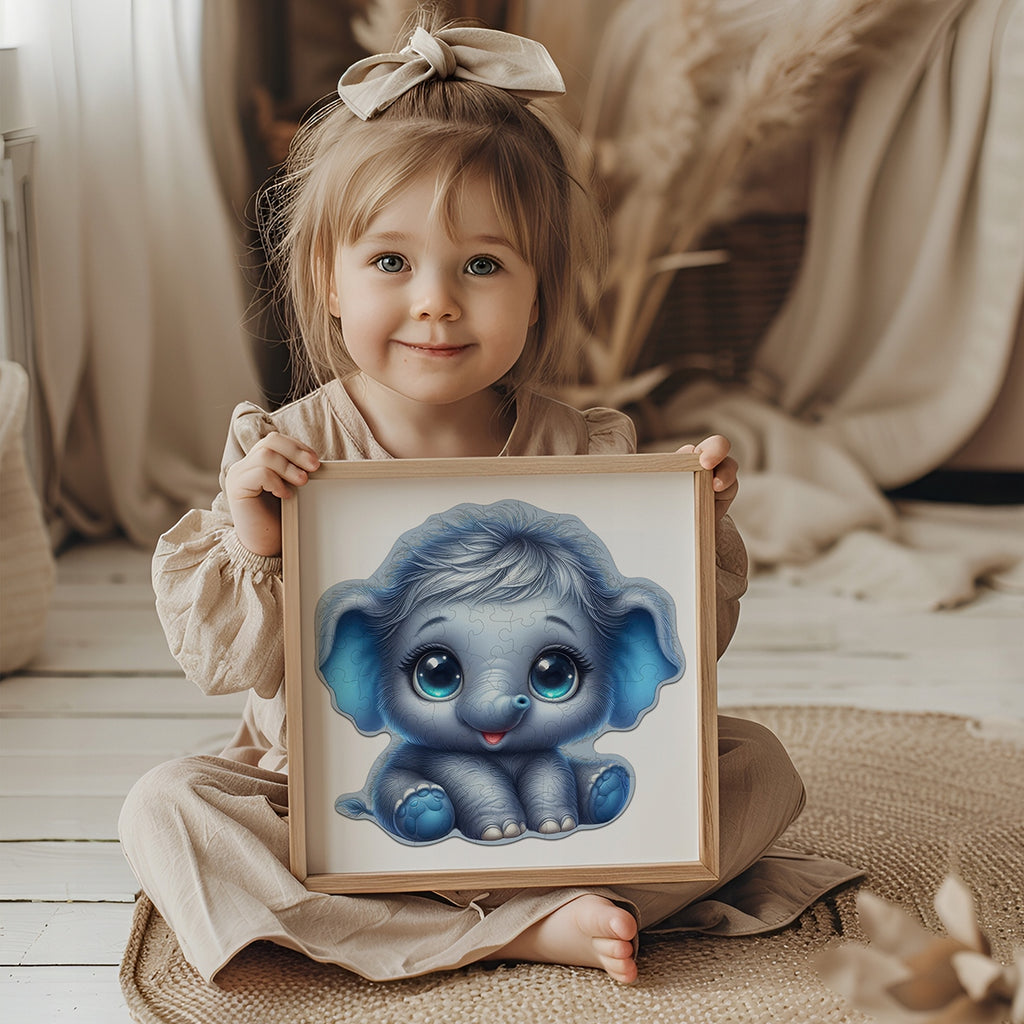 Puzzle Drewniane Premium dla dzieci Słonik 60 EL. Układanka PUZZLED