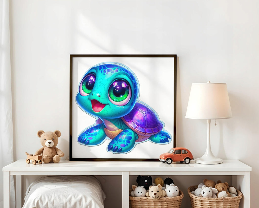 Puzzle Drewniane Premium dla dzieci Żółwik 52 EL. Układanka PUZZLED