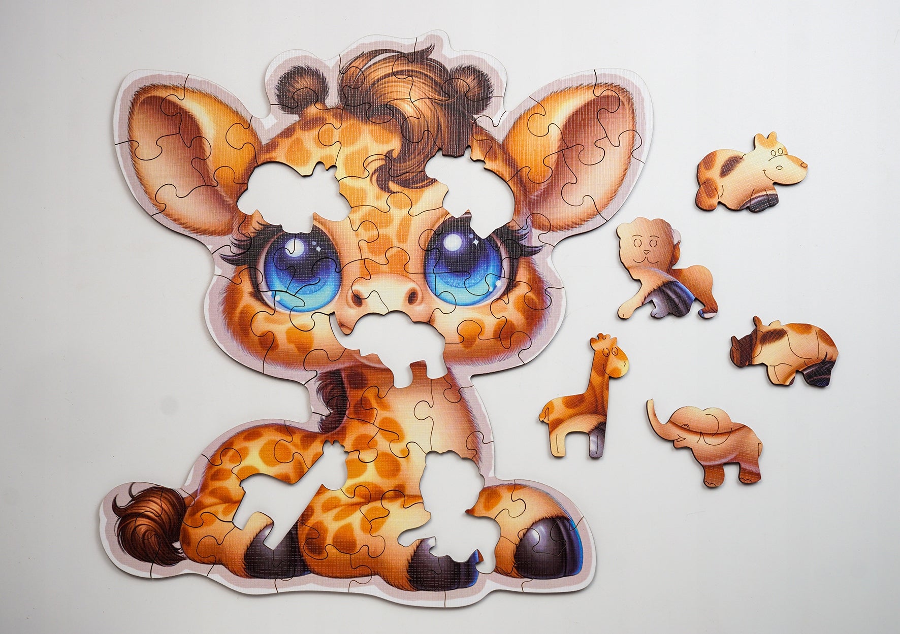 Puzzle Drewniane Premium dla dzieci Żyrafka 50 EL. Układanka PUZZLED