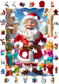 Puzzle Drewniane Świąteczne Mikołaj 385 El. Puzzled - Laserowe Prezent 8+!