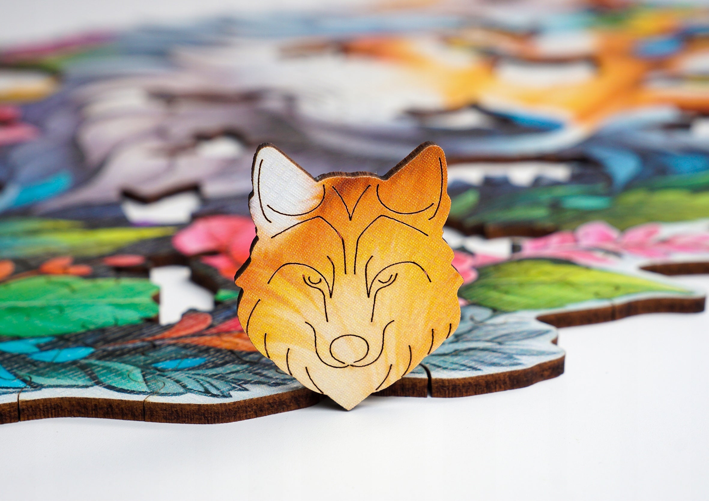 Puzzle drewniane PUZZLED Wilk 235 elementów – układanka po obrysie dla dorosłych