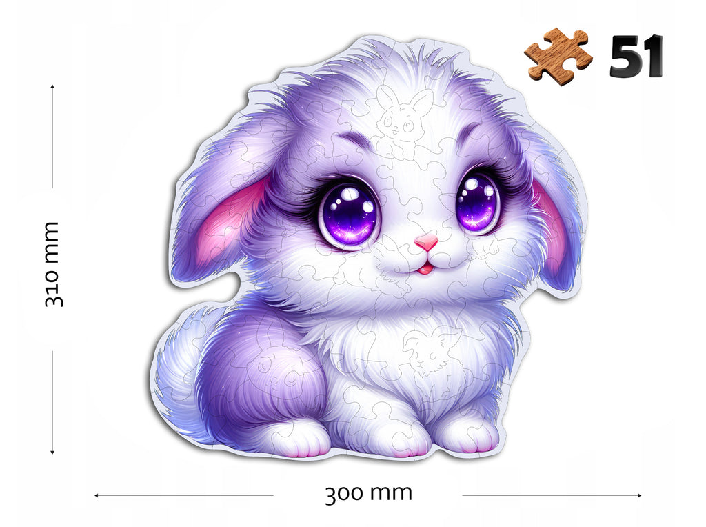 Puzzle Drewniane Premium dla dzieci Króliczek 51 EL. Układanka PUZZLED