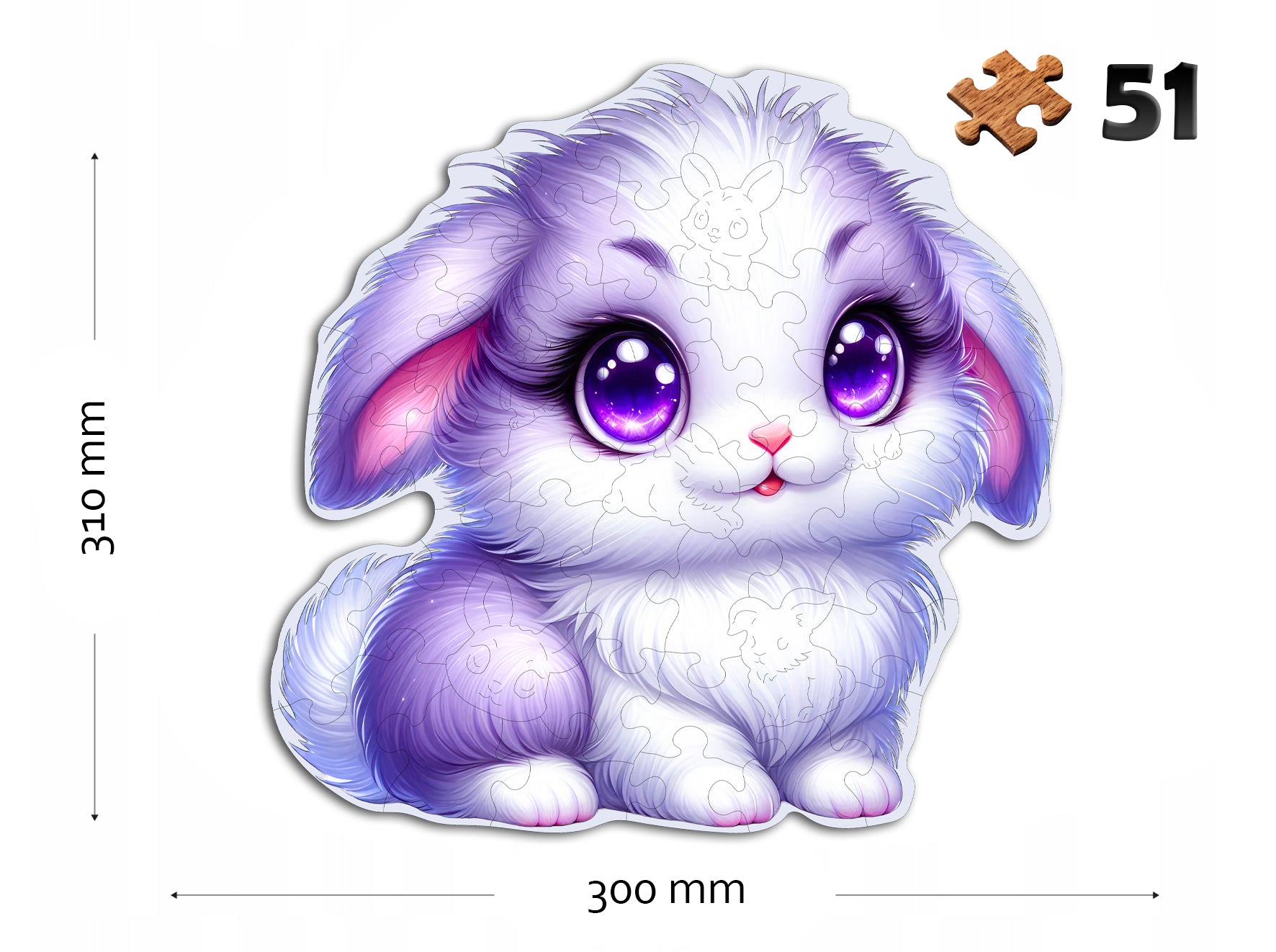 Puzzle Drewniane Premium dla dzieci Króliczek 51 EL. Układanka PUZZLED