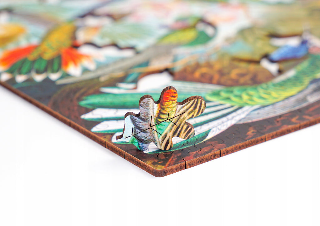 Puzzle Drewniane Kolibry Ernst Haeckel Układanka 385 Elementów A3