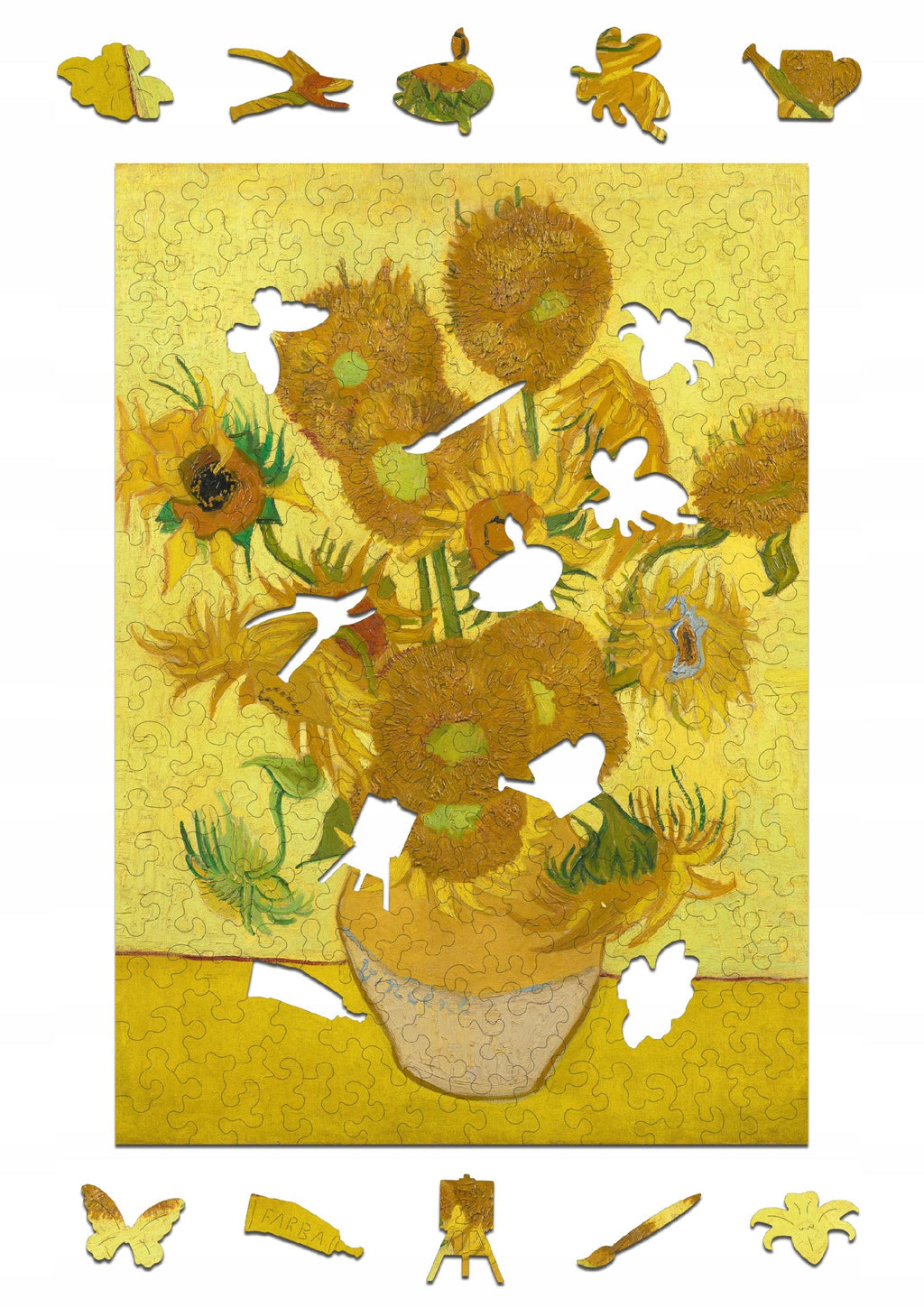 Drewniane puzzle A4 van Gogh Słoneczniki
