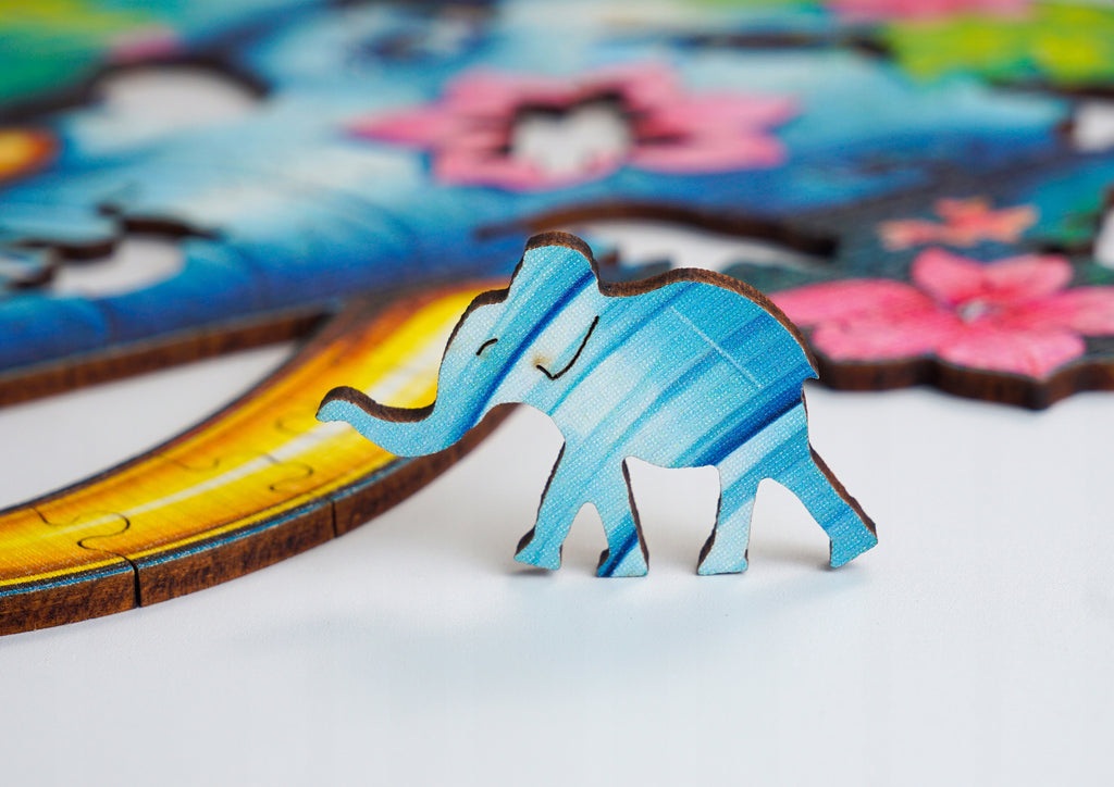 Puzzle drewniane PUZZLED Słoń 240 elementów – układanka po obrysie dla dorosłych