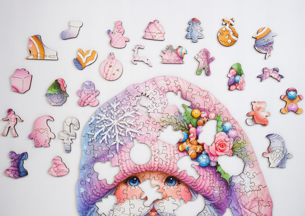 Puzzle Drewniane dla Dzieci Dorosłych PUZZLED Krasnal z piernikiem 250 EL