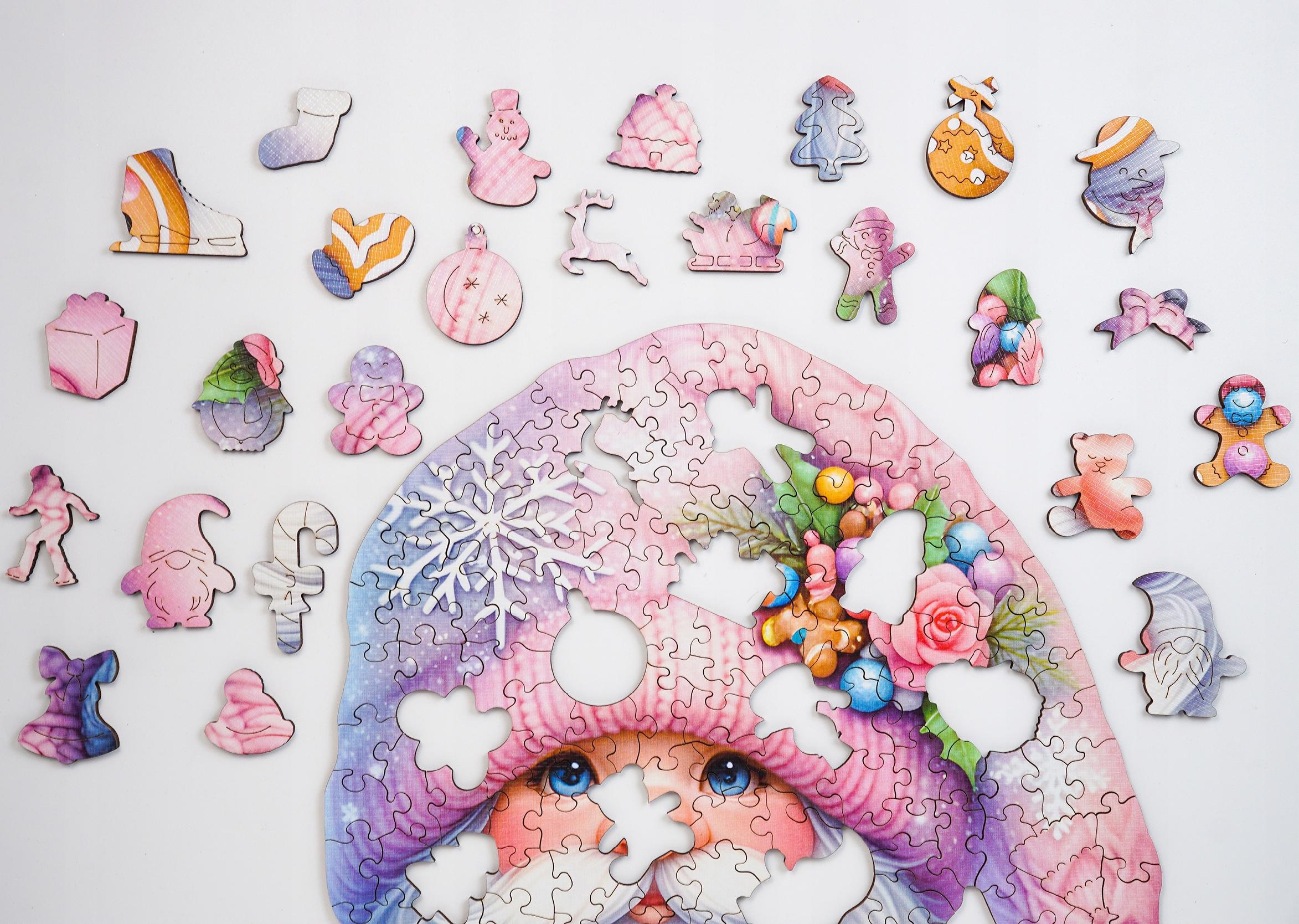 Puzzle Drewniane dla Dzieci Dorosłych PUZZLED Krasnal z piernikiem 250 EL