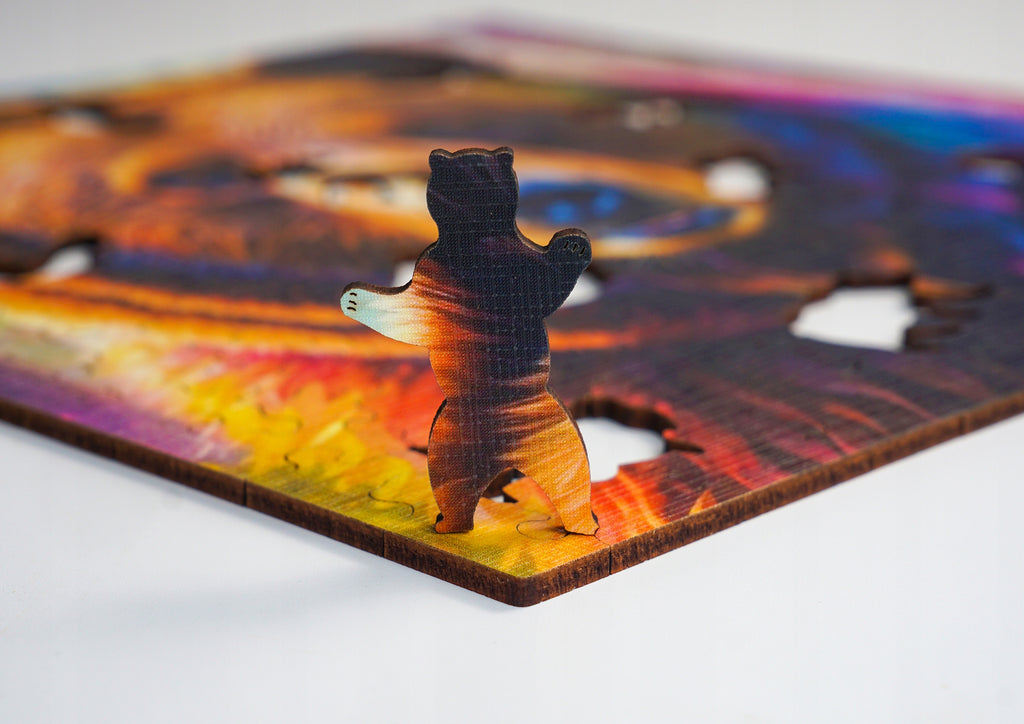 Puzzle drewniane PUZZLED Brunatny Niedźwiedź 155 elementów dla dorosłych