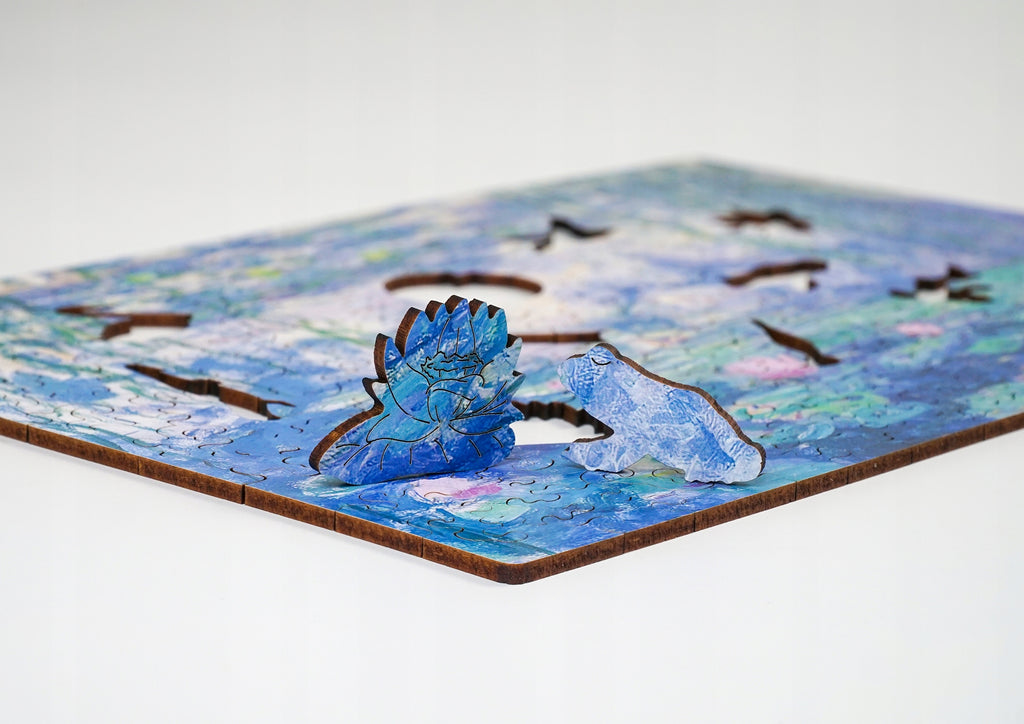Drewniane puzzle A4 Monet Lilie wodne 140 el
