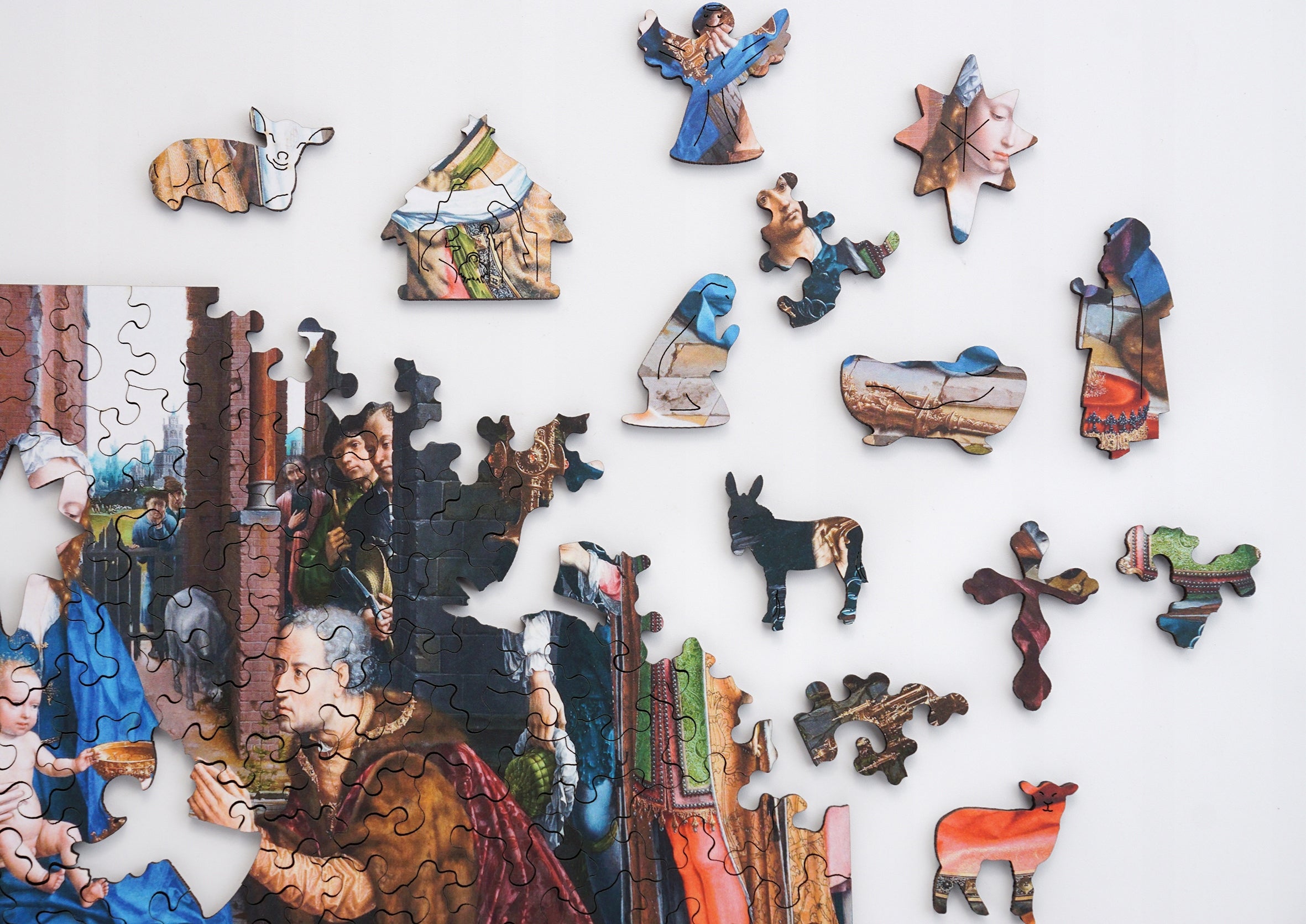 Puzzle Drewniane A4 260 Elementów Pokłon Trzech Króli Układanka Drewniana