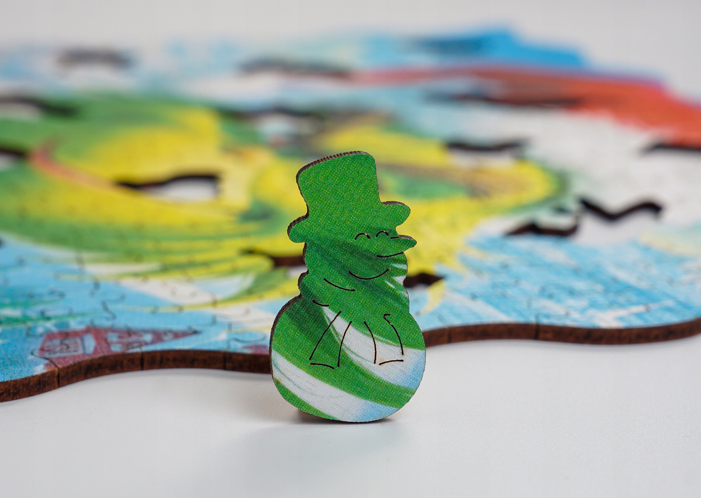 Puzzle Drewniane Świąteczne Grinch 375 El. Puzzled - Laserowe Prezent 6+!
