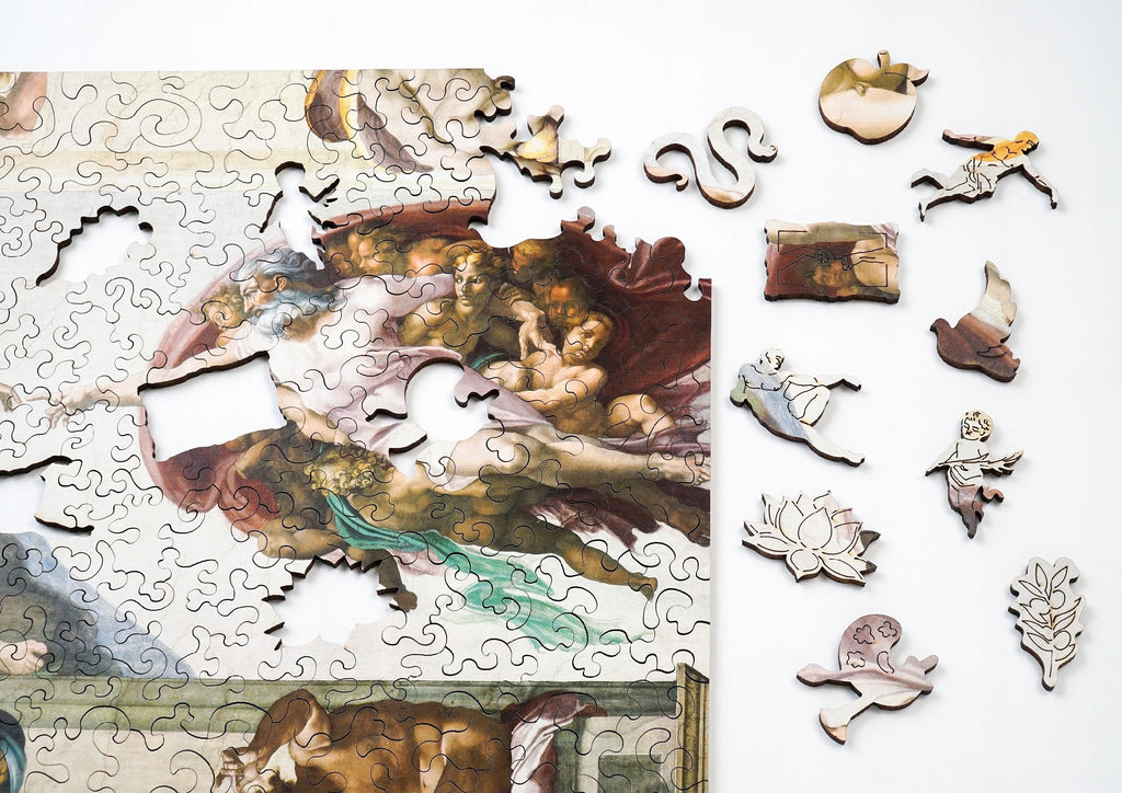 Drewniane puzzle A4 Michał Anioł Stworzenie Adama