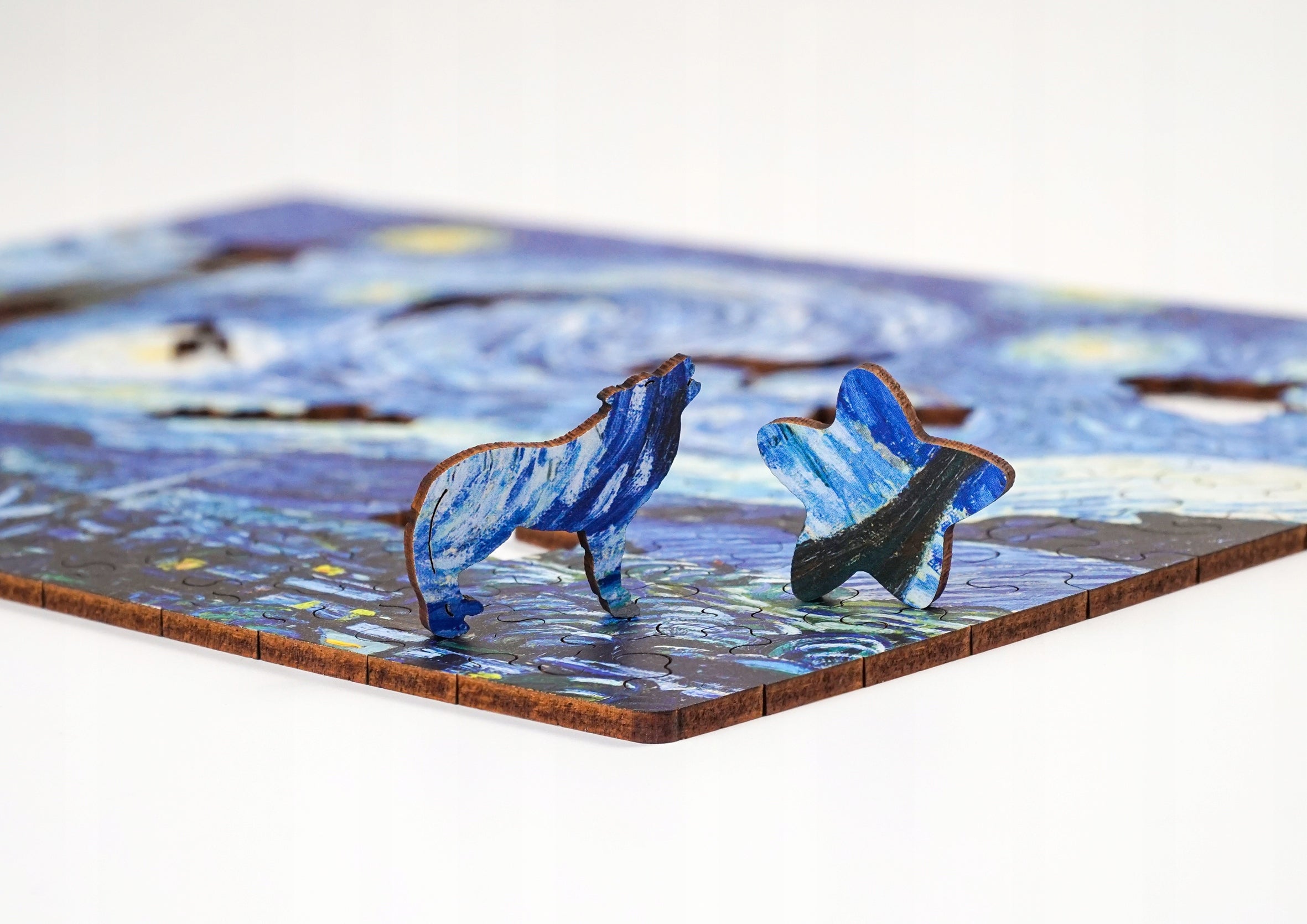 Drewniane Puzzle Van Gogh Gwieździsta Noc A4 150 el. Prezent Sztuka Dekor