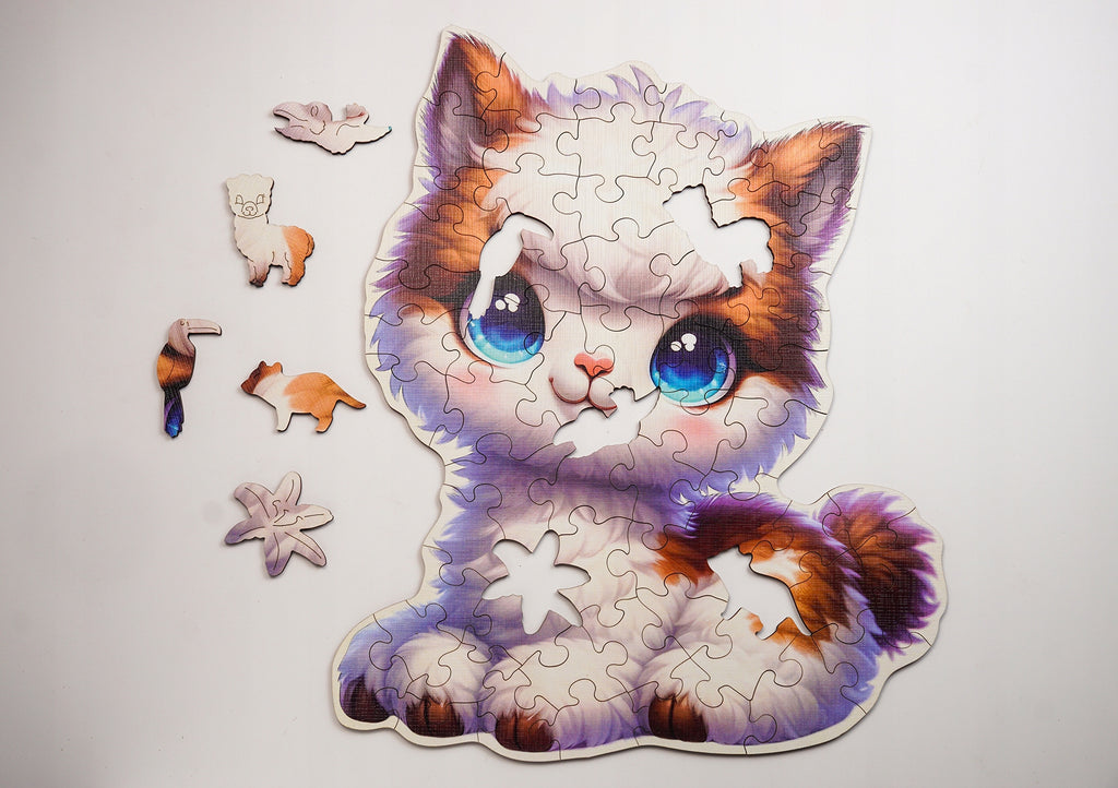 Puzzle Drewniane Premium dla dzieci Lama 64 EL. Układanka PUZZLED