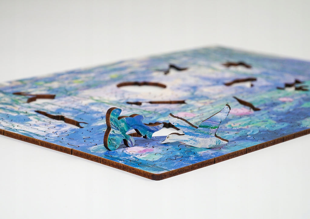 Drewniane puzzle A4 Monet Lilie wodne 140 el