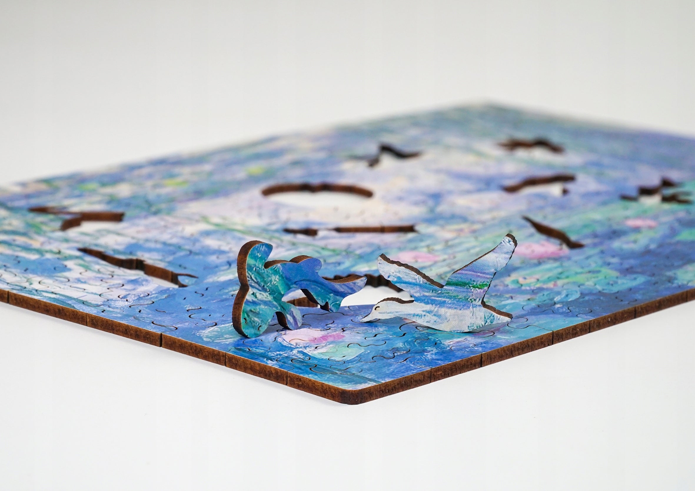 Drewniane puzzle A4 Monet Lilie wodne 140 el