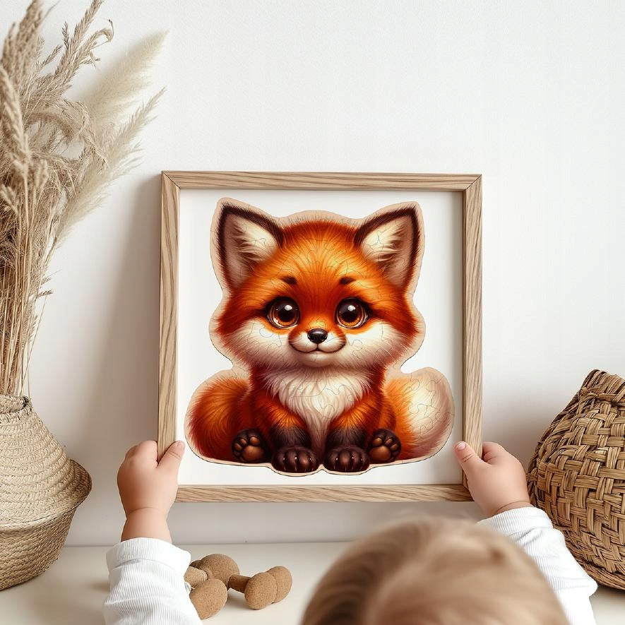 Puzzle Drewniane Premium dla dzieci Lisek 52 EL. Układanka PUZZLED