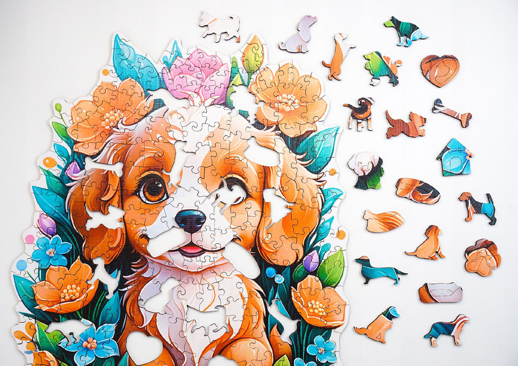 Puzzle drewniane PUZZLED Piesek 270 elementów – układanka po obrysie dla dorosłych