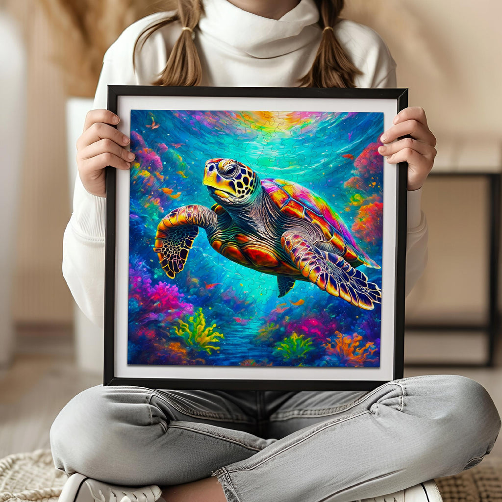 Puzzle drewniane PUZZLED Spokojny Żółw 165 elementów dla dorosłych