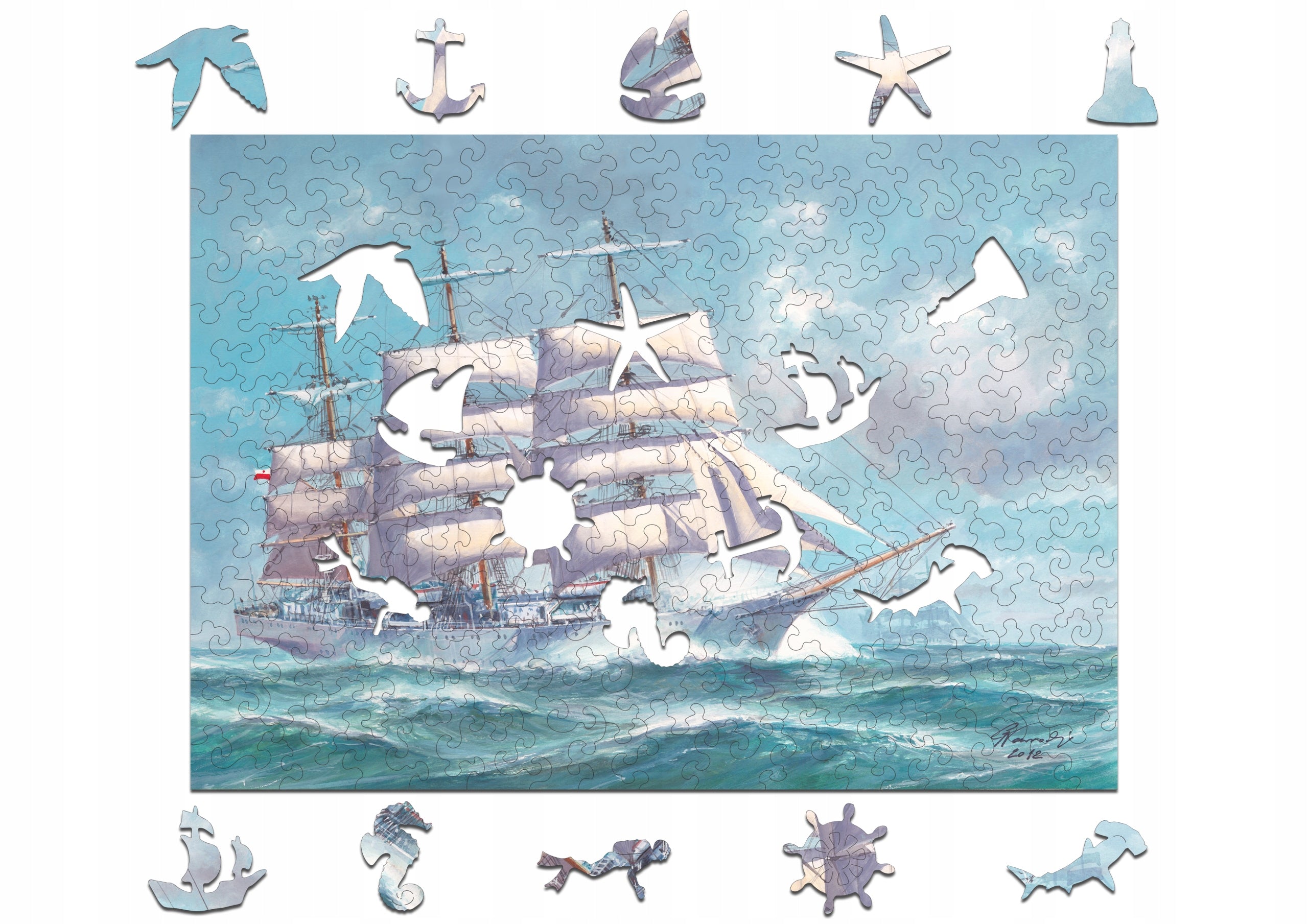 Drewniane puzzle A4 "Dar Młodzieży" 145 el.