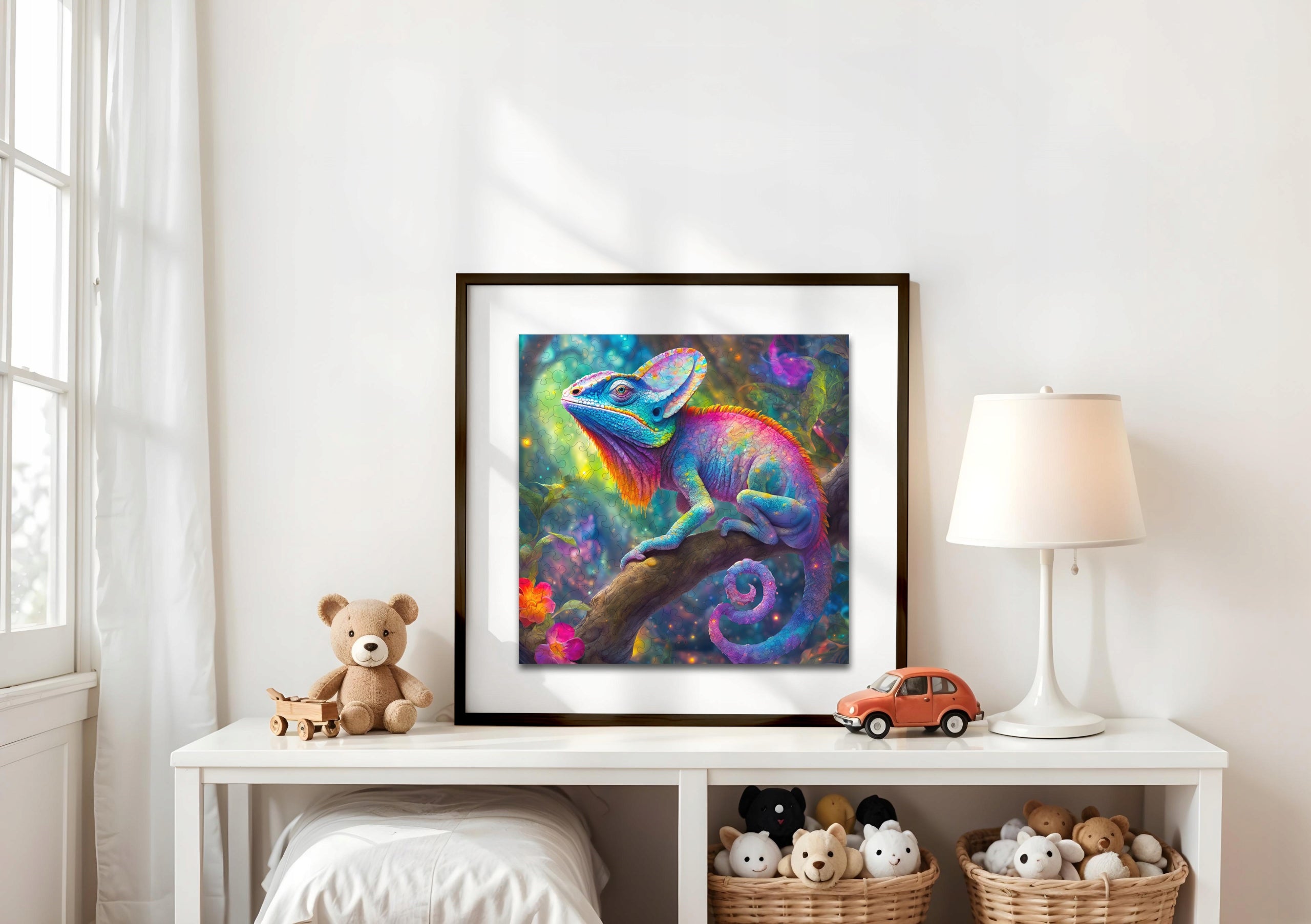Puzzle drewniane PUZZLED Barwny Kameleon 150 elementów dla dorosłych