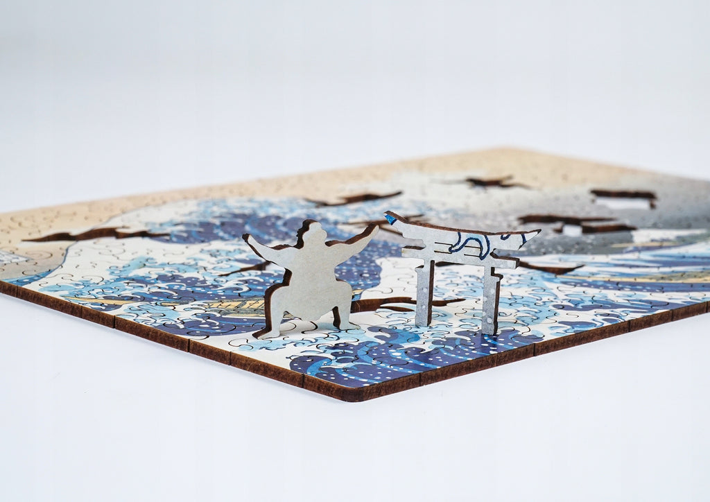 Drewniane puzzle A4 Hokusai Katsushika Wielka fala