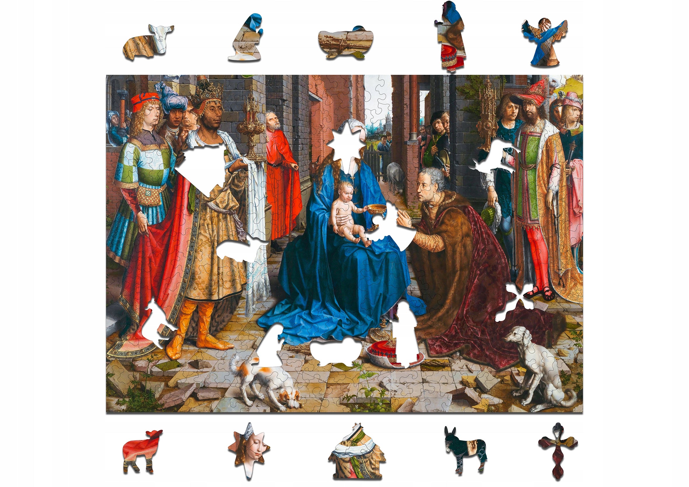 Puzzle Drewniane A4 260 Elementów Pokłon Trzech Króli Układanka Drewniana