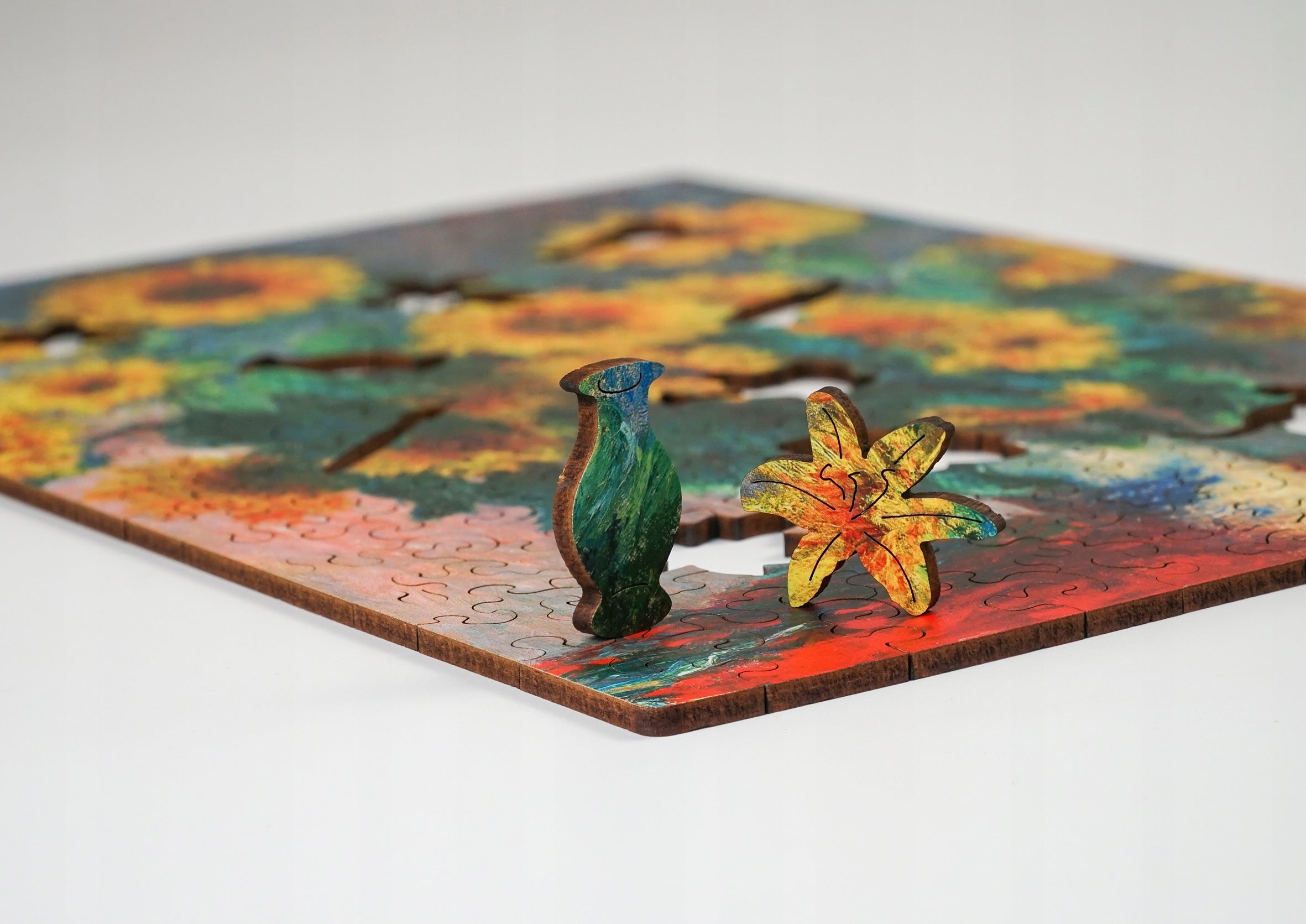 Puzzle Drewniane Monet Słoneczniki Układanka Drewniana A4 140 Elementów