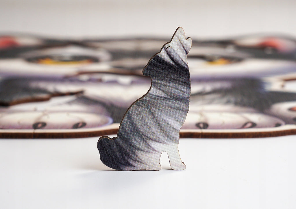 Puzzle Drewniane Premium dla dzieci Wilczek 63 EL. Układanka PUZZLED