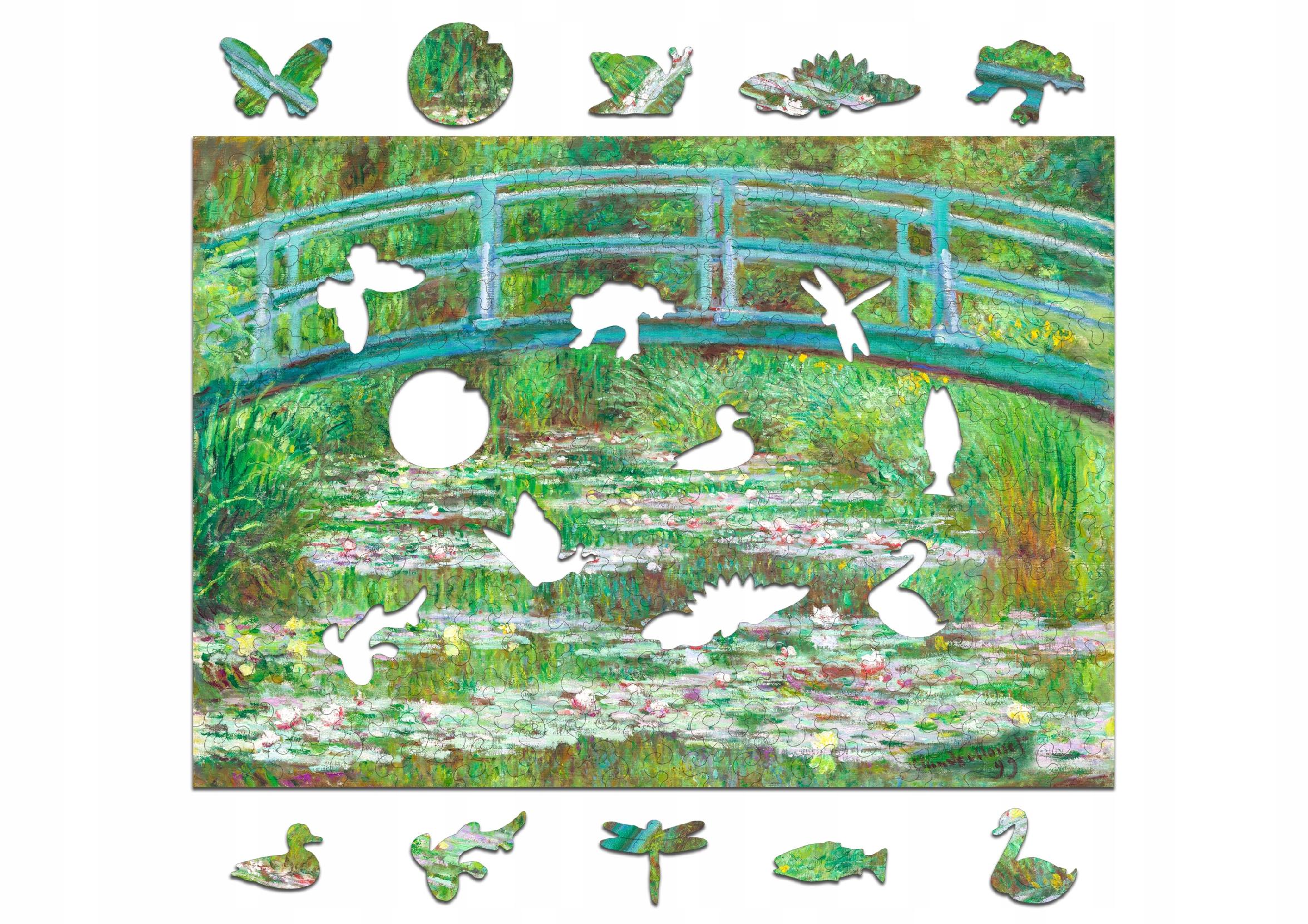Drewniane puzzle A4 Claude Monet "Japoński mostek"